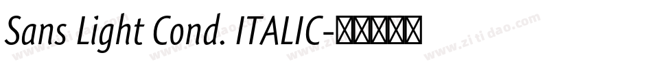 Sans Light Cond. ITALIC字体转换